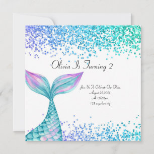 Mermaid birthday invitation for girls