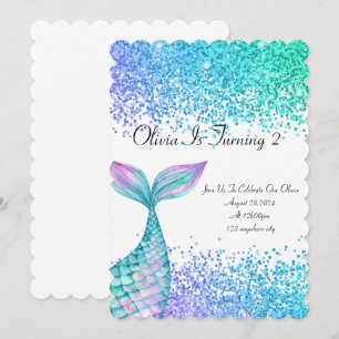 Mermaid birthday invitation for girls