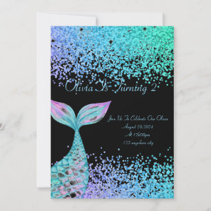 Mermaid birthday invitation for girls