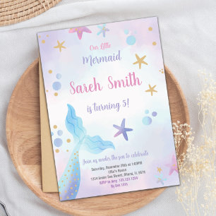 Mermaid Birthday Invitation,Mermaid Invitation
