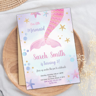 Mermaid Birthday Invitation,Mermaid Invitation