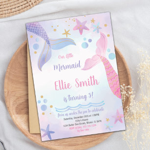 Mermaid Birthday Invitation,Mermaid Invitation