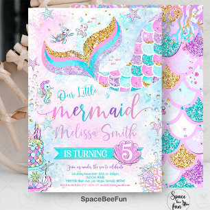 Mermaid Birthday Invitation Mermaid Party invite