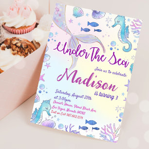 Mermaid Birthday Invitation Under The Sea 