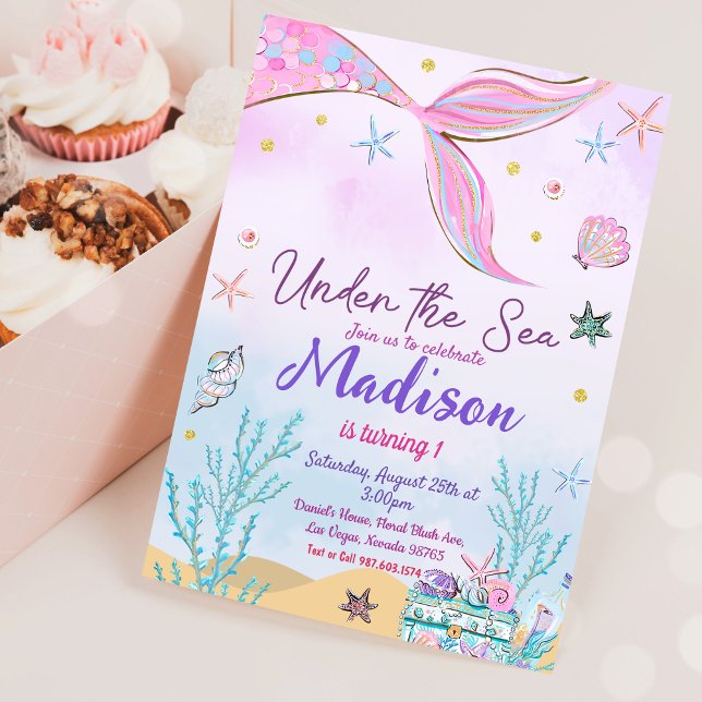 Mermaid Birthday Invitation Under The Sea (Creator Uploaded)