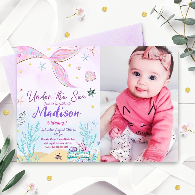 Mermaid Birthday Invitation Under The Sea (Creator Uploaded)