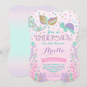 Mermaid Birthday Invitation Under The Sea Party