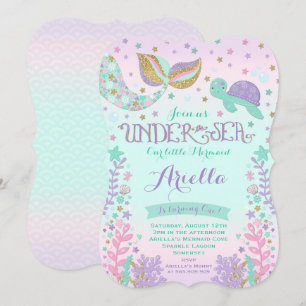 Mermaid Birthday Invitation Under The Sea Party
