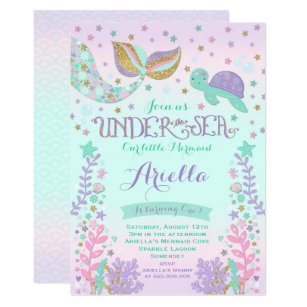 Mermaid Birthday Invitation Under The Sea Party