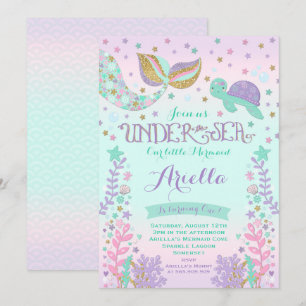 Mermaid Birthday Invitation Under The Sea Party