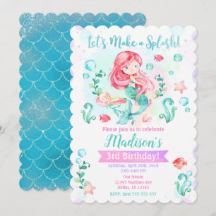Mermaid Birthday Invitation / Under the Sea Party
