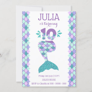 Mermaid Birthday Invitation Under The Sea Party