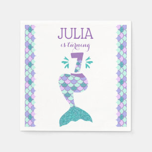 Mermaid Birthday Invitation Under The Sea Party Napkin