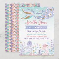 Mermaid Birthday Invite Under the Sea Pool Party