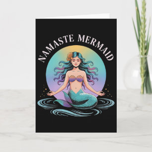 Mermaid Birthday Namaste Yoga Mermaid Squad Card