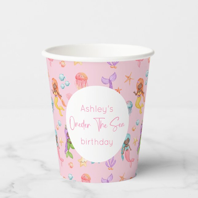 Mermaid Birthday Paper Cups (Front)