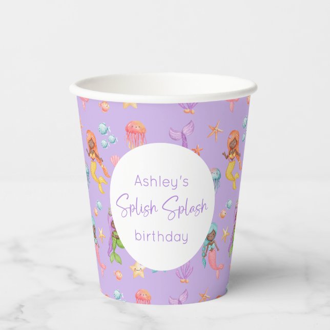 Mermaid Birthday Paper Cups (Front)