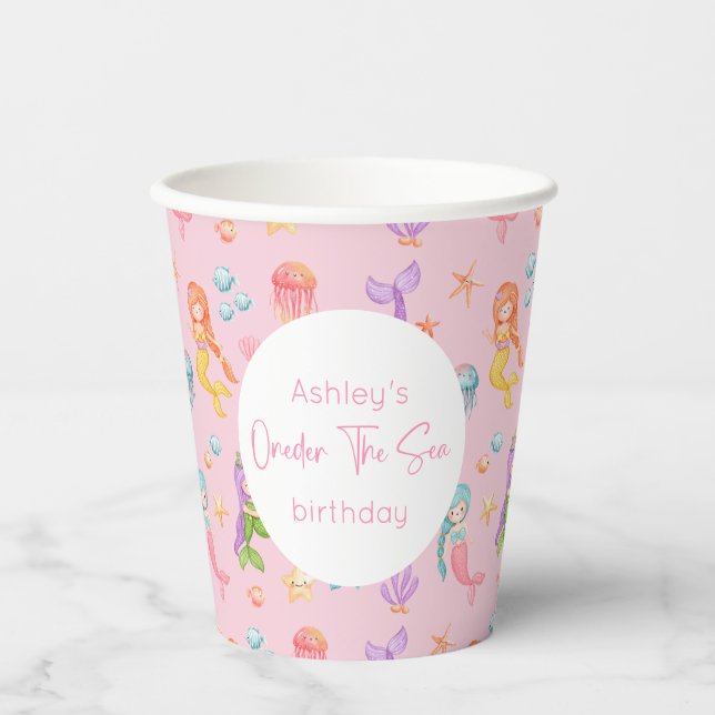 Mermaid Birthday Paper Cups (Front)