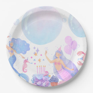 Mermaid Birthday Paper Plate