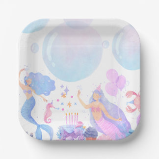 Mermaid Birthday Paper Plate