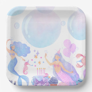 Mermaid Birthday Paper Plate