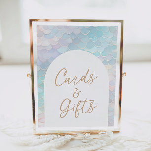 Mermaid Birthday Party Cards and Gifts Sign