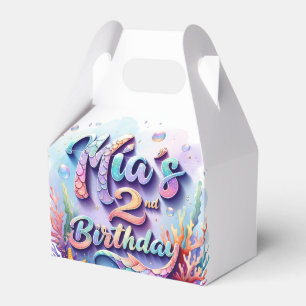 Mermaid Birthday Party Custom Name & Age Mia Favour Box