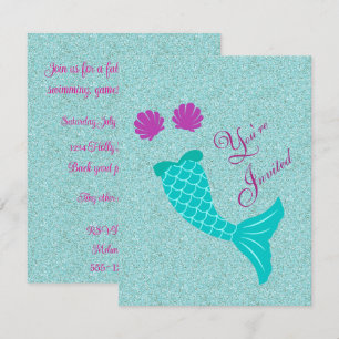  Mermaid Birthday Party Digital Download Invitation