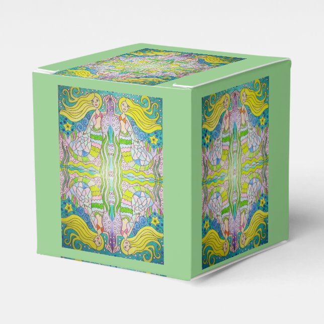 Mermaid Birthday Party Favour Box (Front Side)