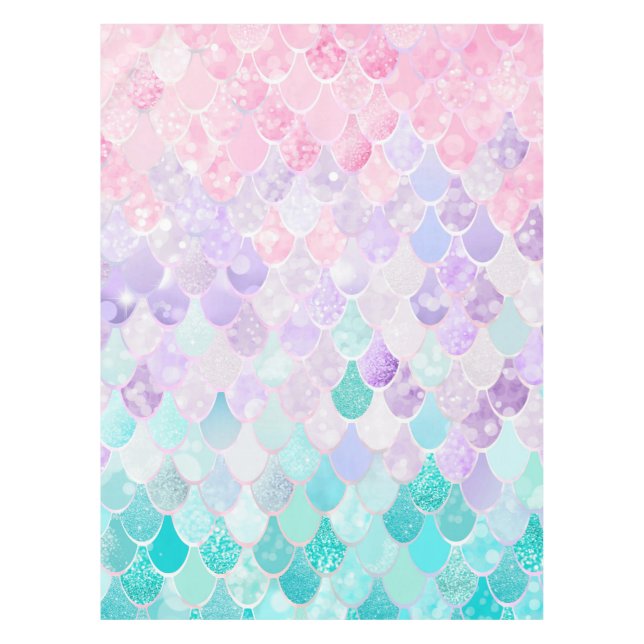 Mermaid Birthday Party for Girls Tablecloth (Front)