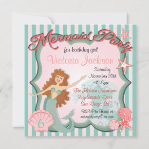 Mermaid Birthday Party Invitation