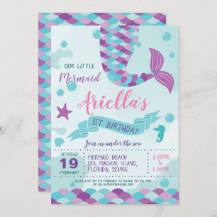 Mermaid Birthday Party Invitation