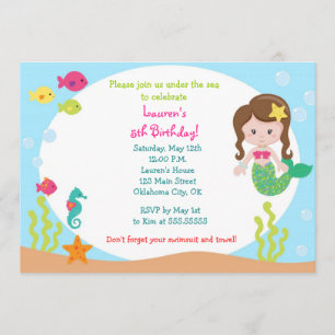 Mermaid Birthday Party Invitation