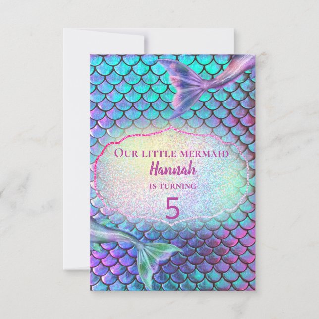 mermaid Birthday Party Invitation (Front)