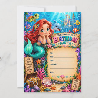 Mermaid Birthday Party Invitation | Any Age