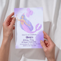 mermaid birthday party invitation for girls