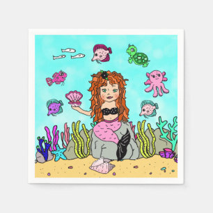 Mermaid Birthday Party Napkin