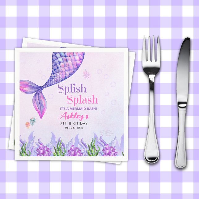 Mermaid Birthday Party Napkins for Girls (Creator Uploaded)