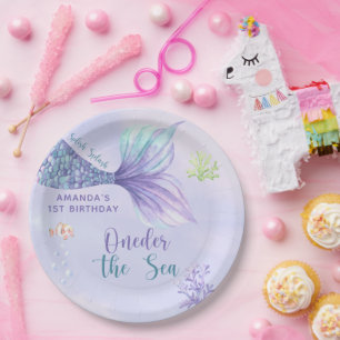 Mermaid Birthday Party Oneder The Sea Mermaid Paper Plate