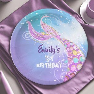 Mermaid Birthday Party Paper Plate