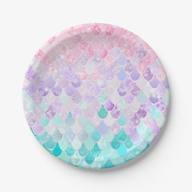Mermaid Birthday Party, Paper Plates (Front)