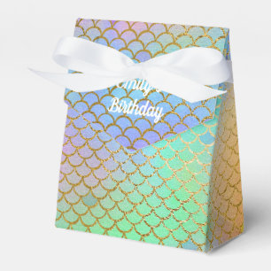 Mermaid Birthday Party Personalised Bright Pastel Favour Box