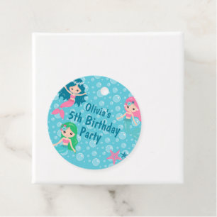 Mermaid Birthday Party Personalised Thank You Favour Tags