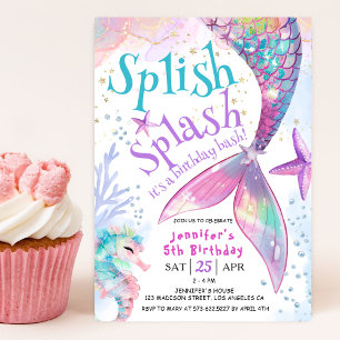 Mermaid Birthday Party Splish Splash Invitation