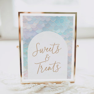 Mermaid Birthday Party Sweets and Treats Sign