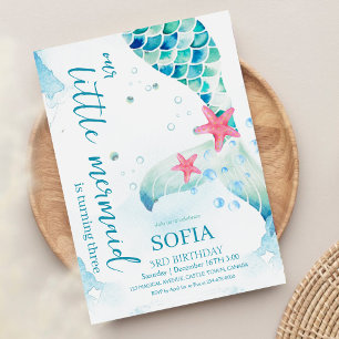 Mermaid Birthday Party Under The Sea Mermaid Invitation