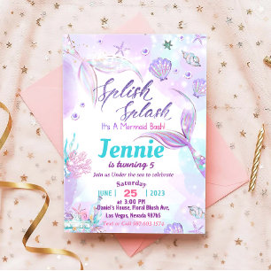 Mermaid Birthday Party Under The Sea Party Invitation