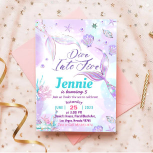 Mermaid Birthday Party Under The Sea Party Invitation