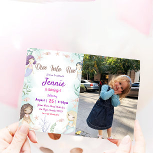 Mermaid Birthday Party Under The Sea Party  Invitation