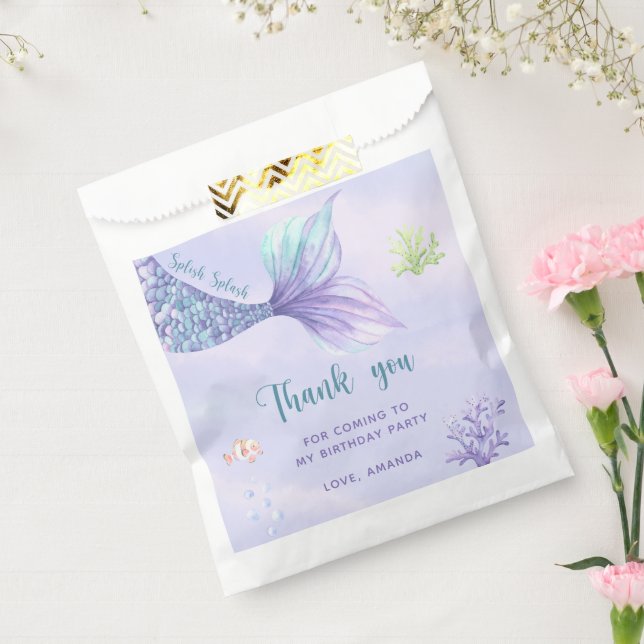Mermaid Birthday Party Under The Sea Thank You Favour Bag (Sealed)